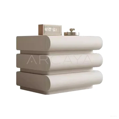 Orla Ivory Nightstand - product view on a white background 01