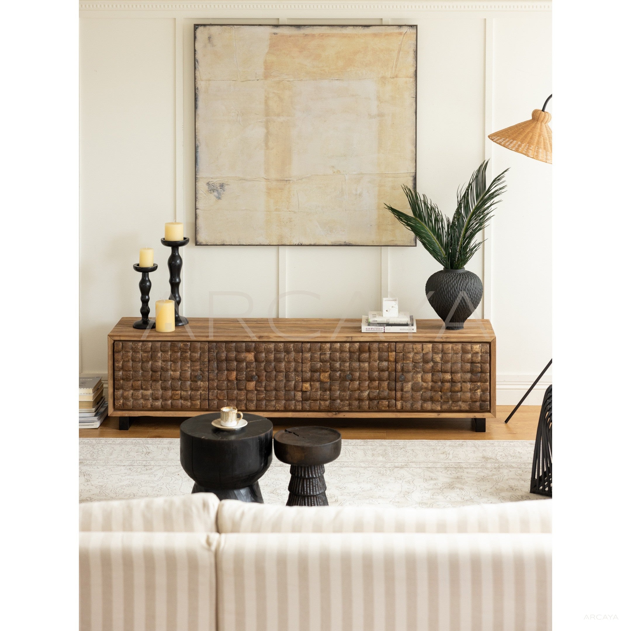 Coco Coconut Shell Reclaimed Wood Cabinet - scene