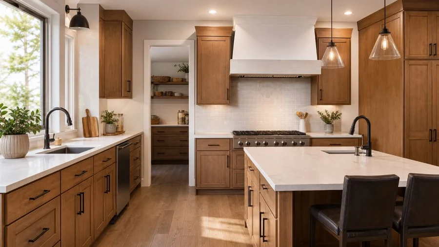 Updated traditional raised panel kitchen cabinets