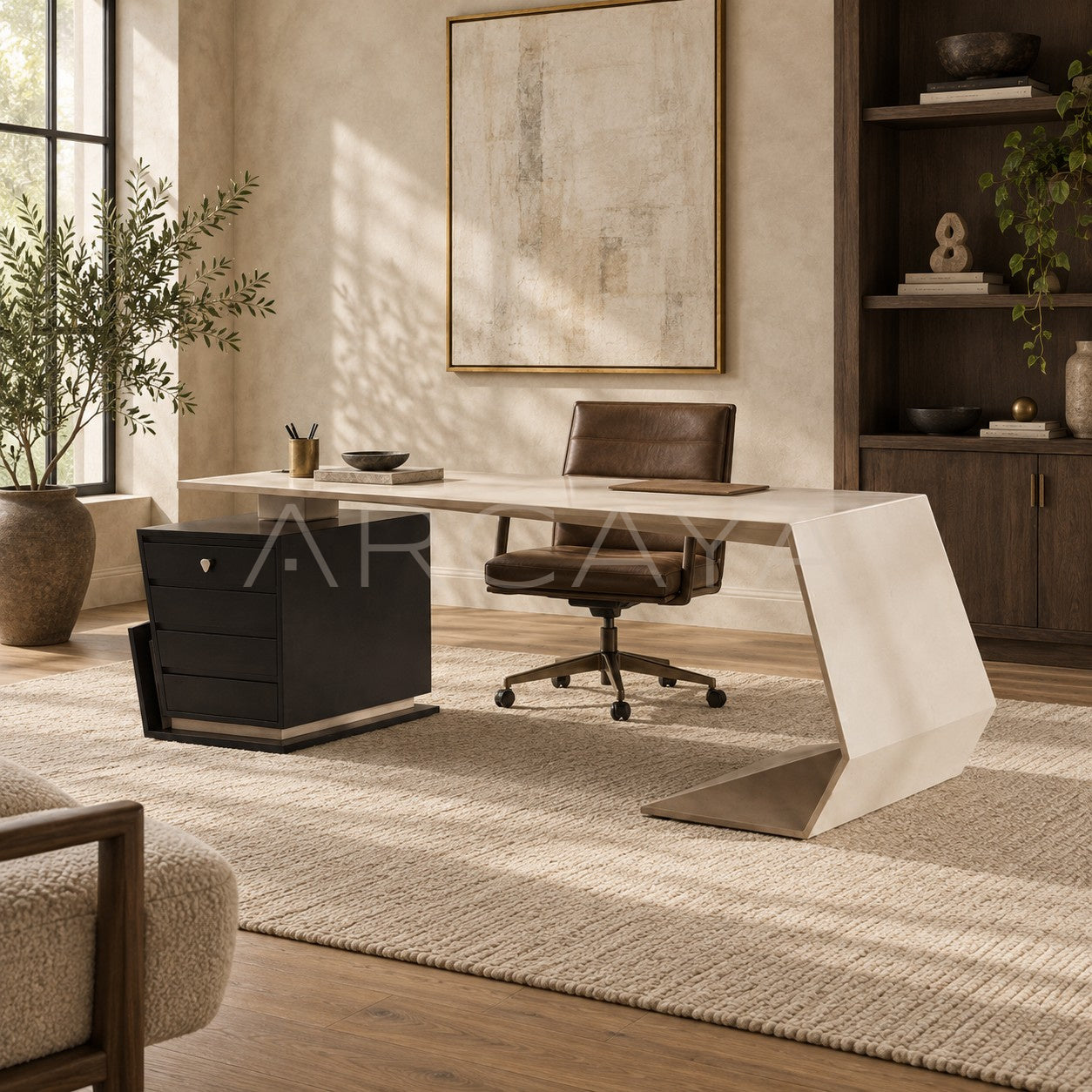 Geometric Irregular Executive Desk - scene