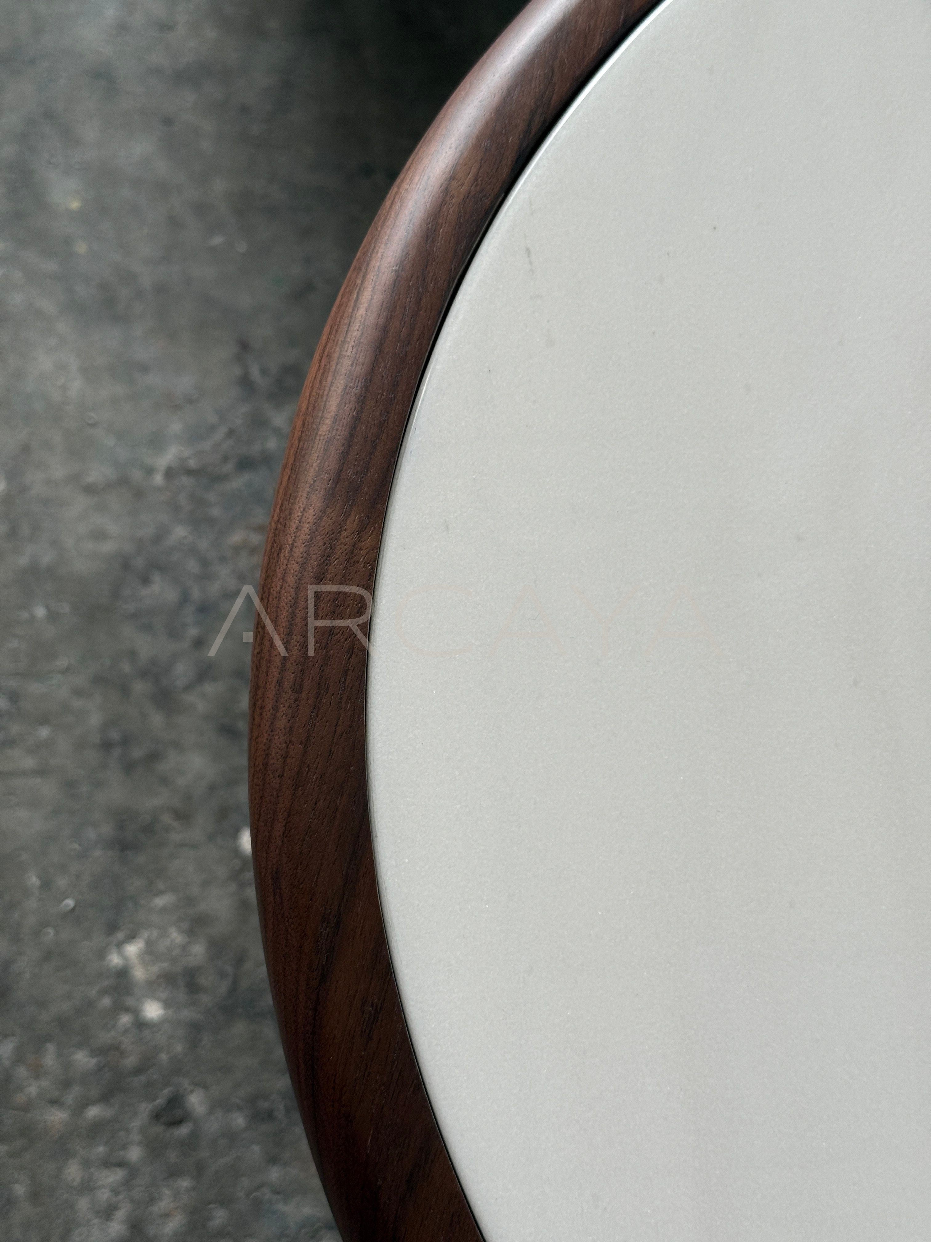 Black Walnut Marble Side Table - detail