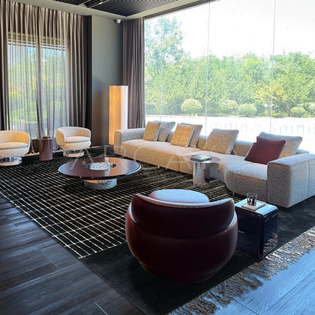 Italian Minimalist Tweed Rug - scene