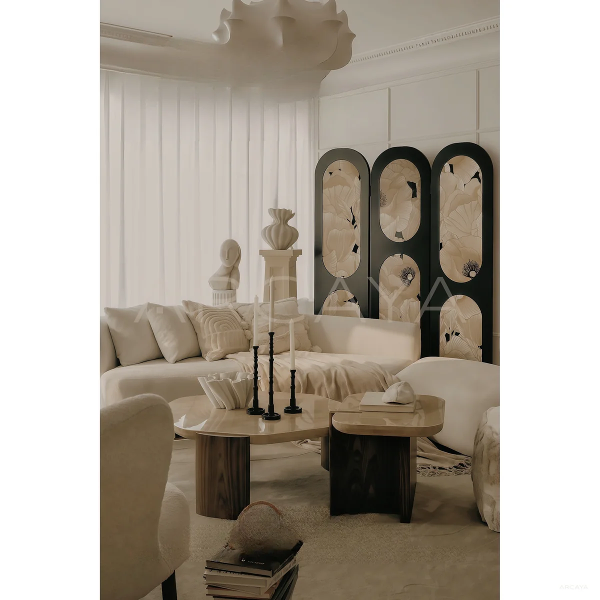 Light French Art Folding Screen
