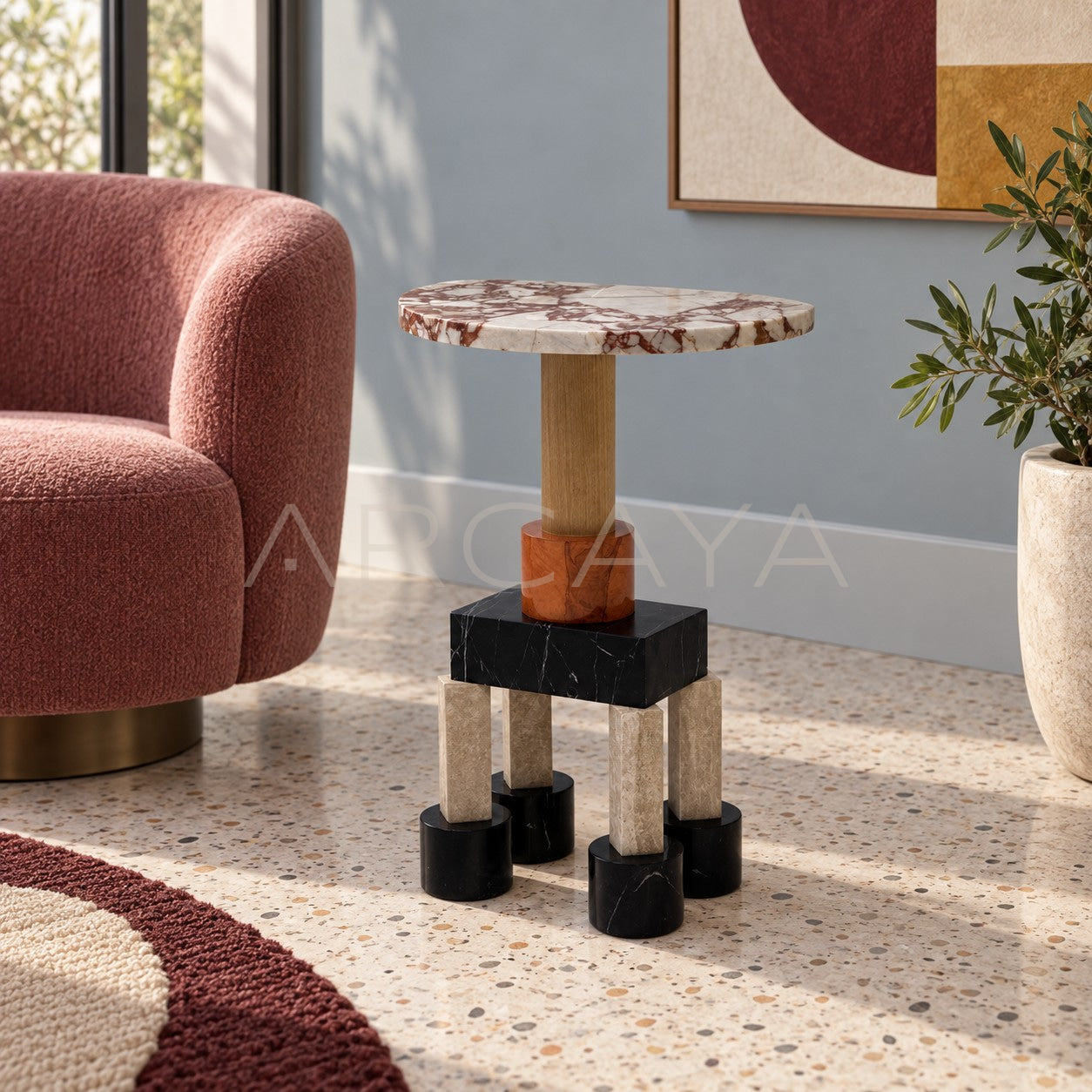Playful Marble Side Table