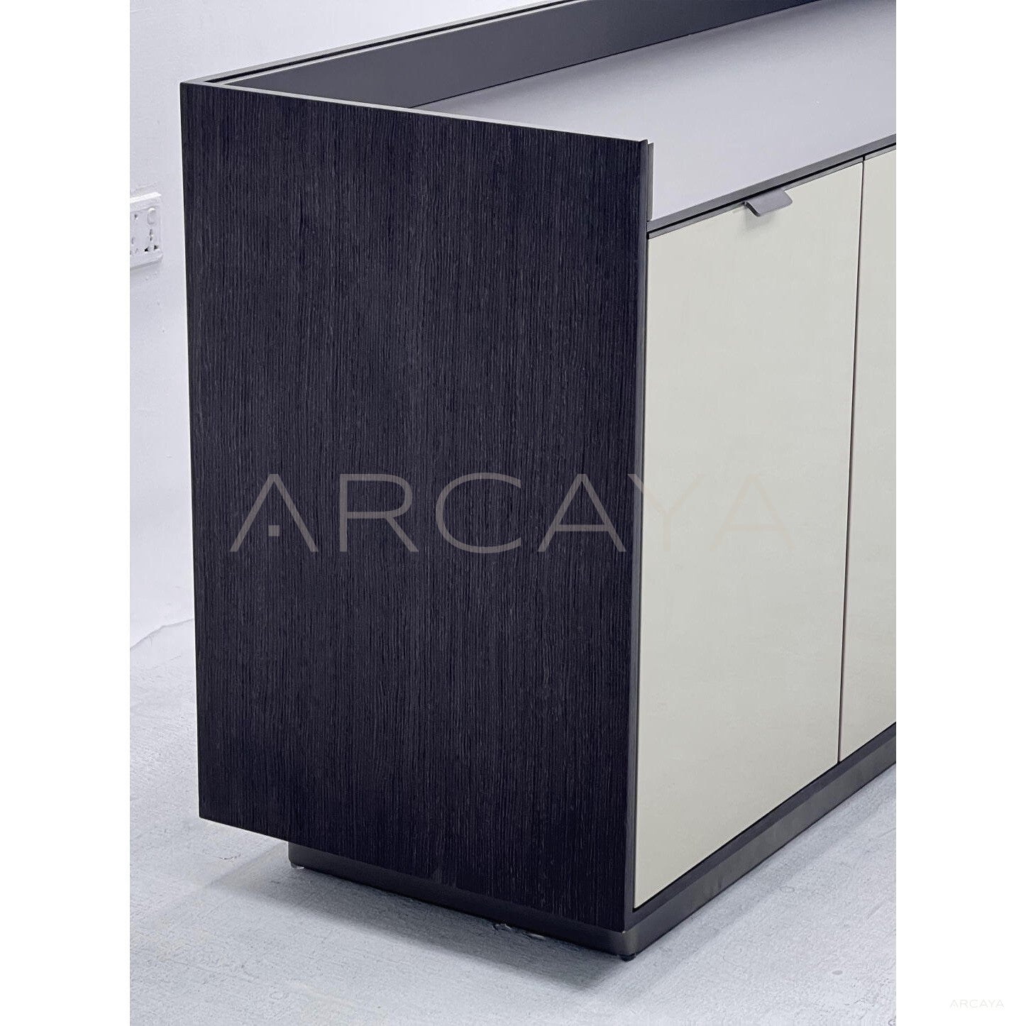 Two Tone Veneer Three Drawer Two Door Sideboard - scene