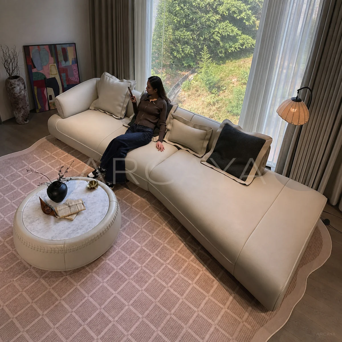 Juno Ivory Straight Sofa