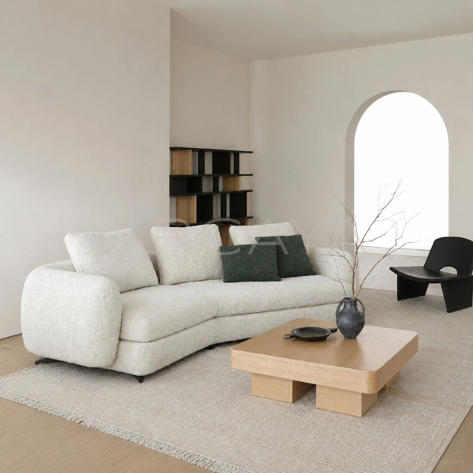 Elara Cloud Straight Sofa - front view 01