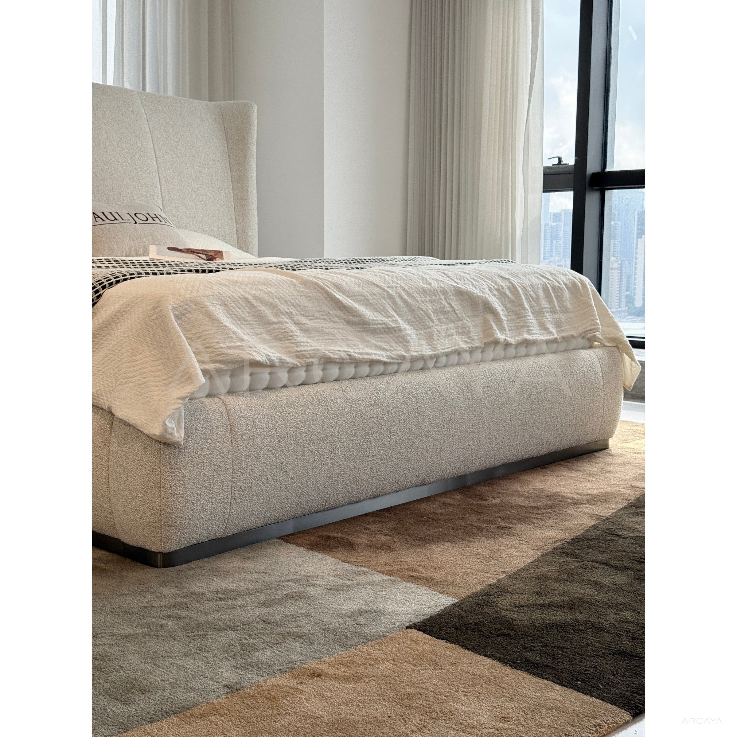 Old Money High Headboard Bed - scene