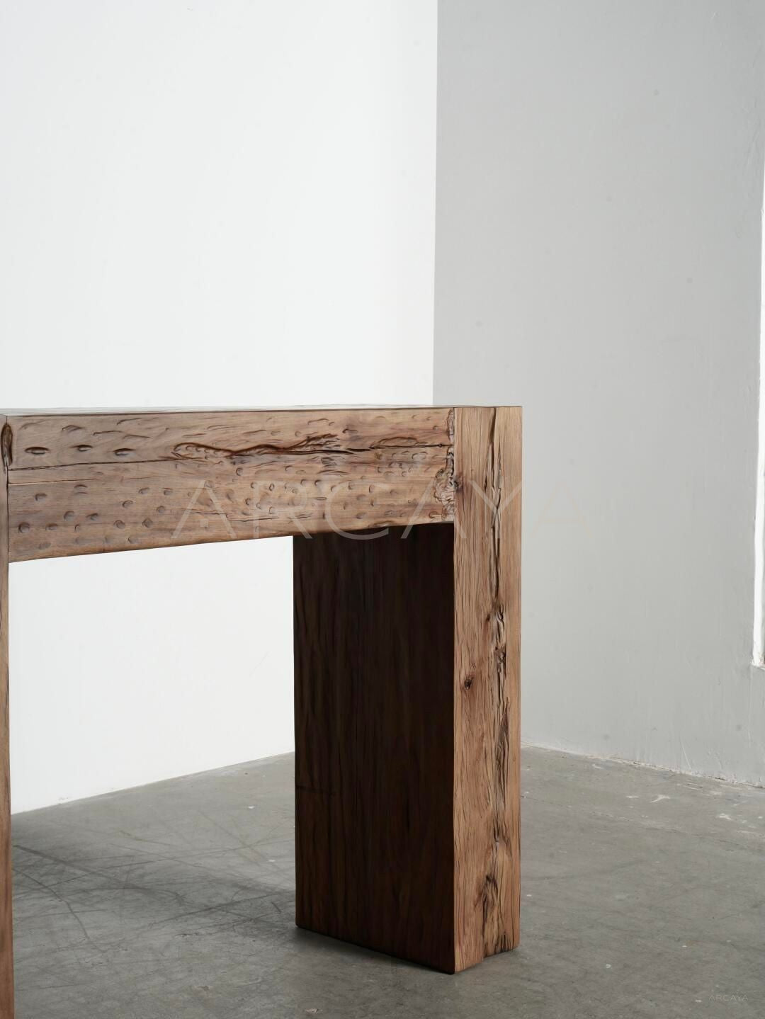 Wabi Sabi Oak Entryway Console - detail