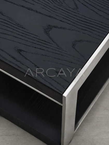 Gauguin Brushed Wood Metal Frame Coffee Table - detail
