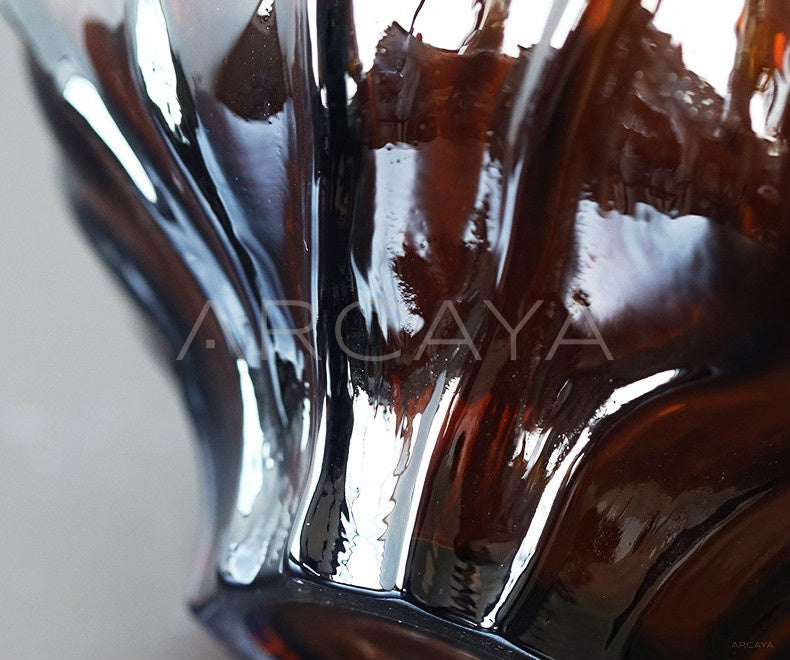 Mid Century Round Belly Glass Vase - scene