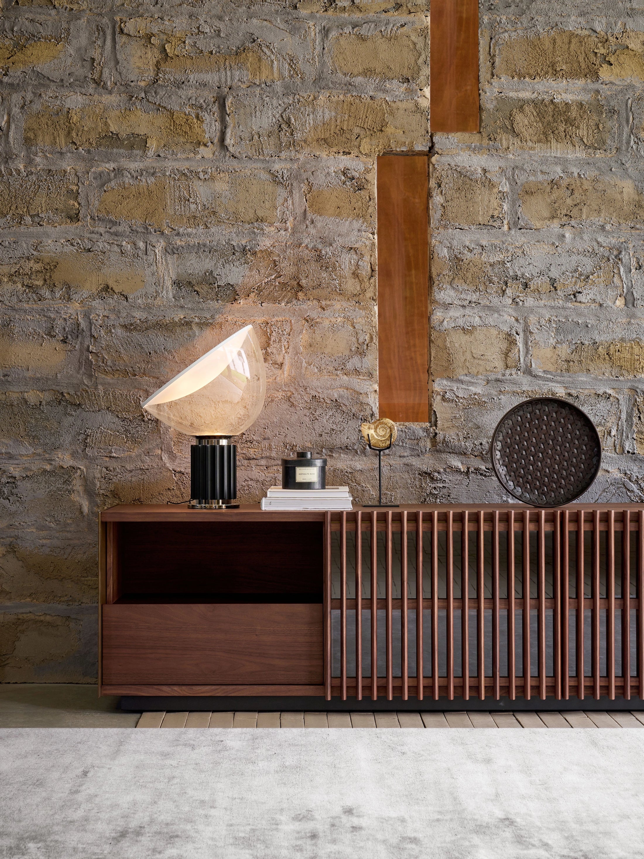Alba Hill Media Console in a finished interior.