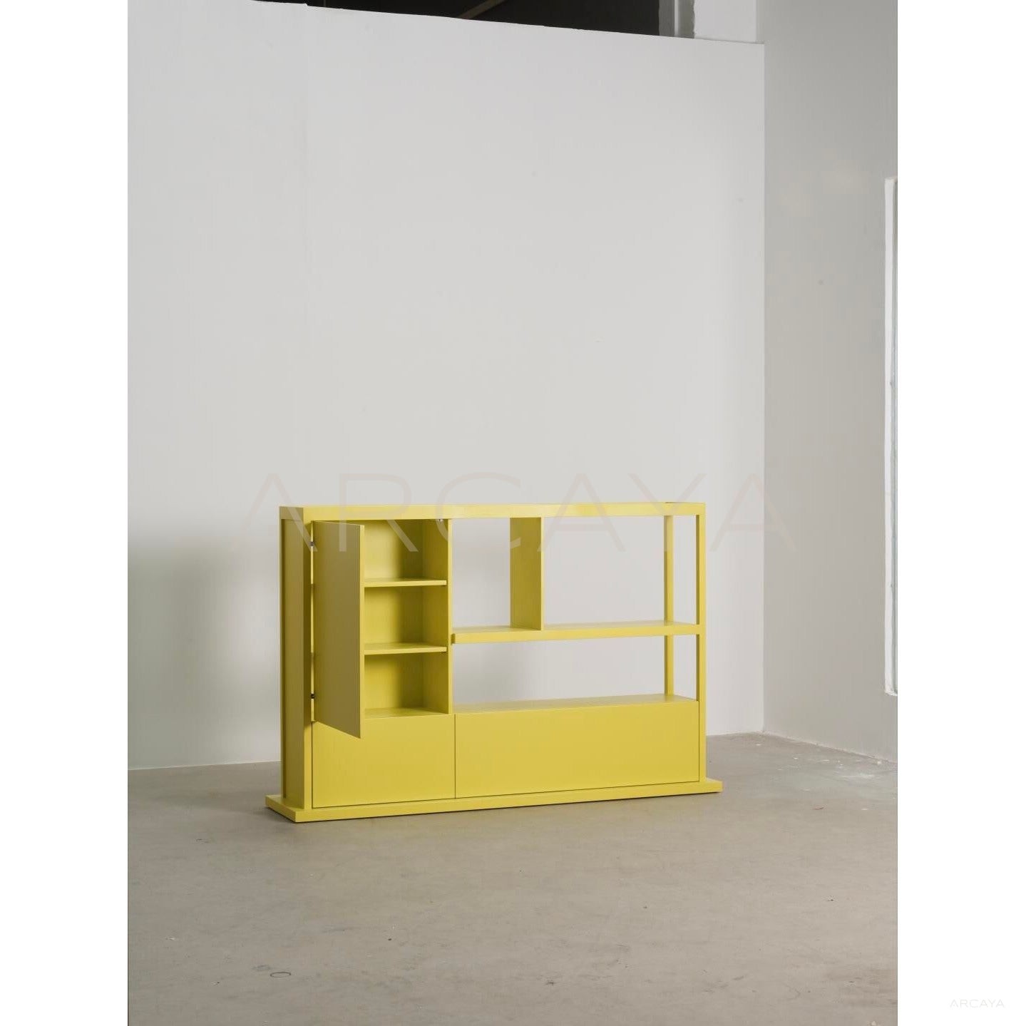 Bright Yellow Lacquered Cabinet
