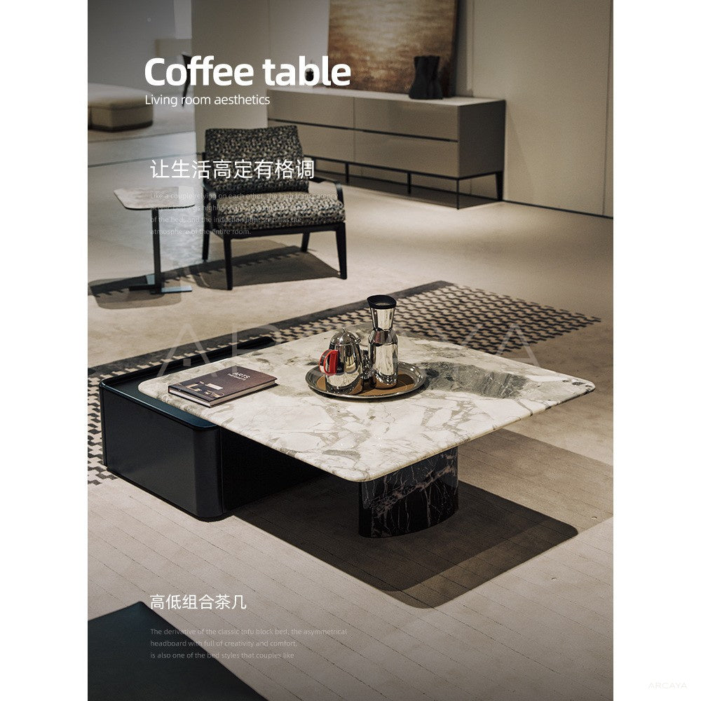 High Low Stone Coffee Table in detail