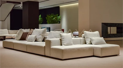 Petra Blanc Straight Sofa - front view 03