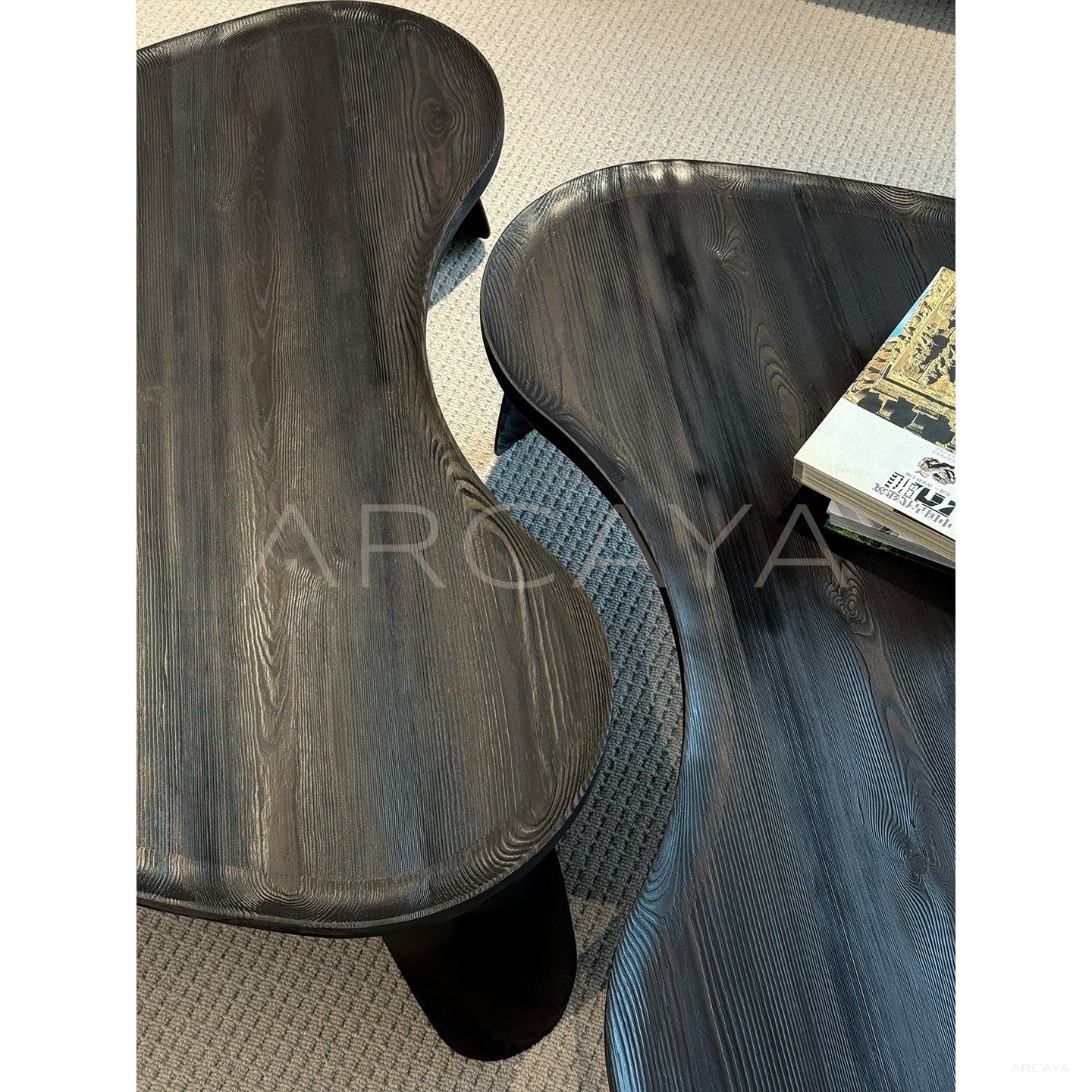 Irregular Solid Wood Coffee Table - scene
