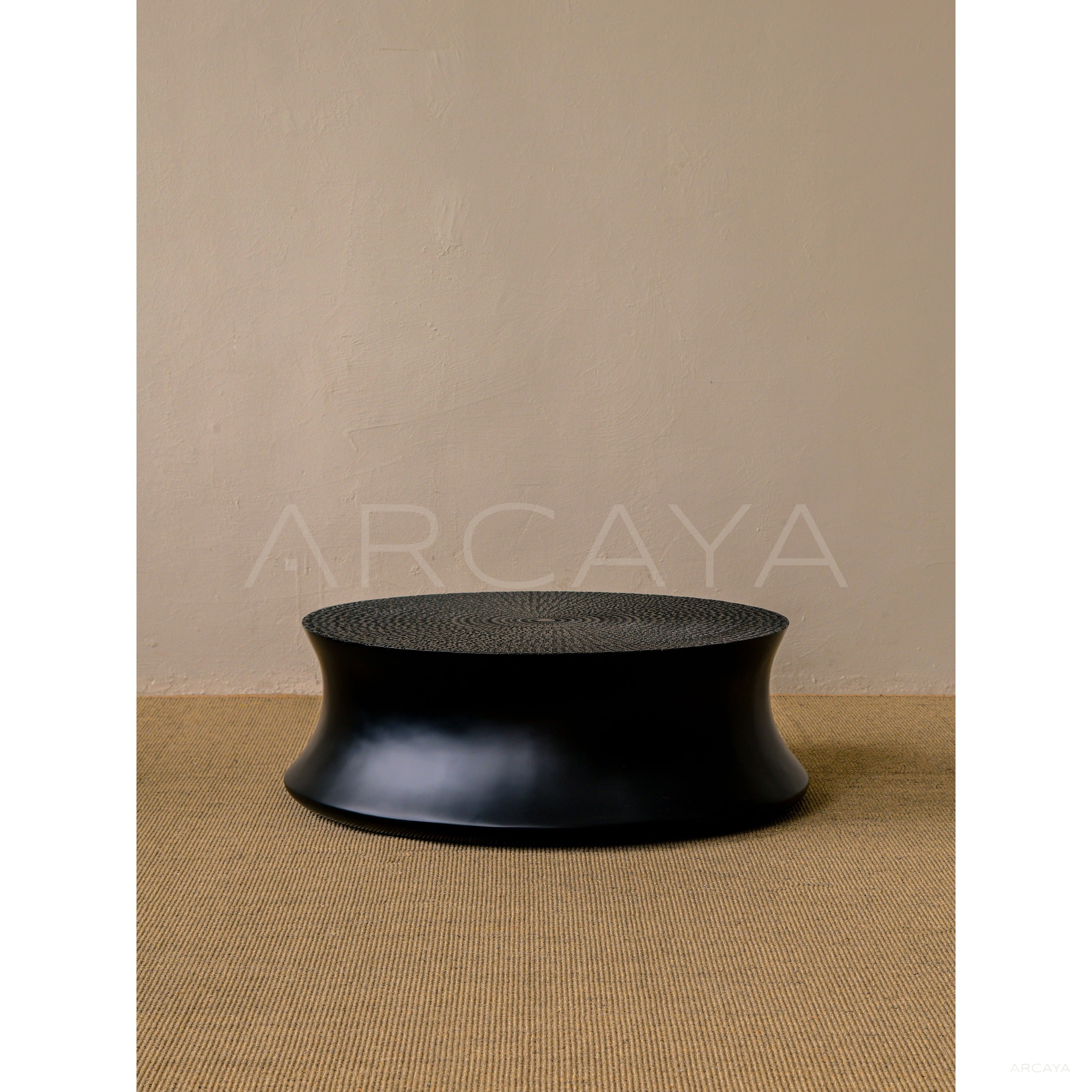 Carved Sunflower Round Coffee Table - scene