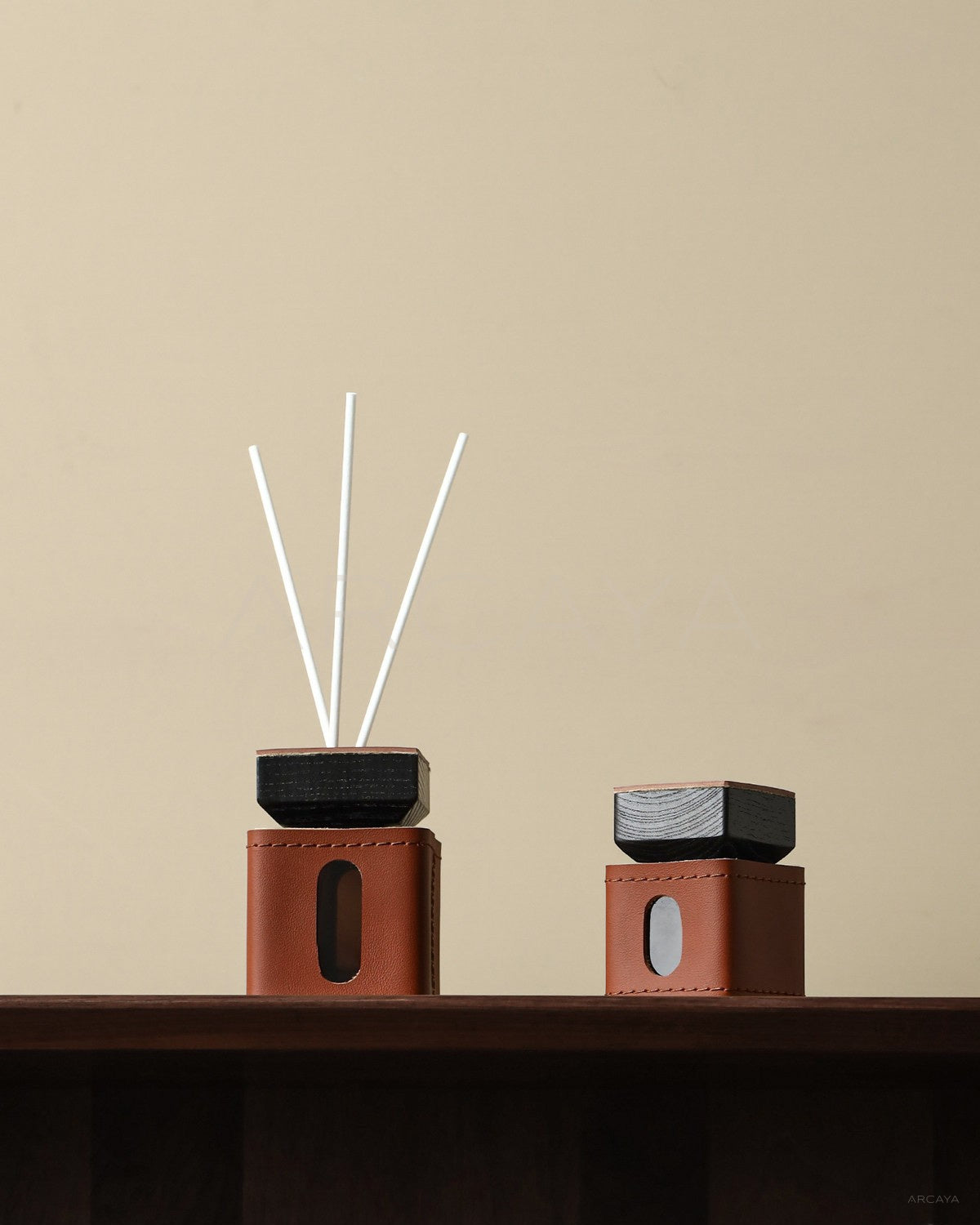 Leather Wrapped Reed Diffuser Bottle - scene