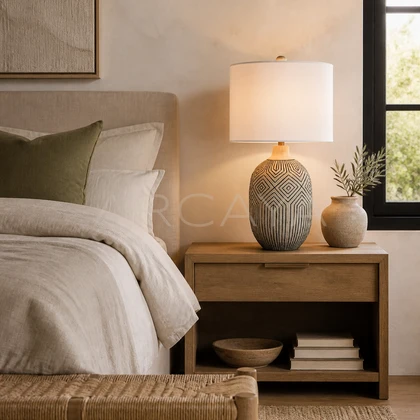 Coralie Meadow Table Lamp — styled interior view 01