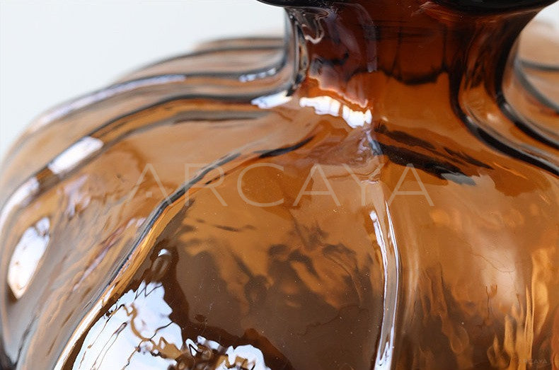 Mid Century Round Belly Glass Vase - scene