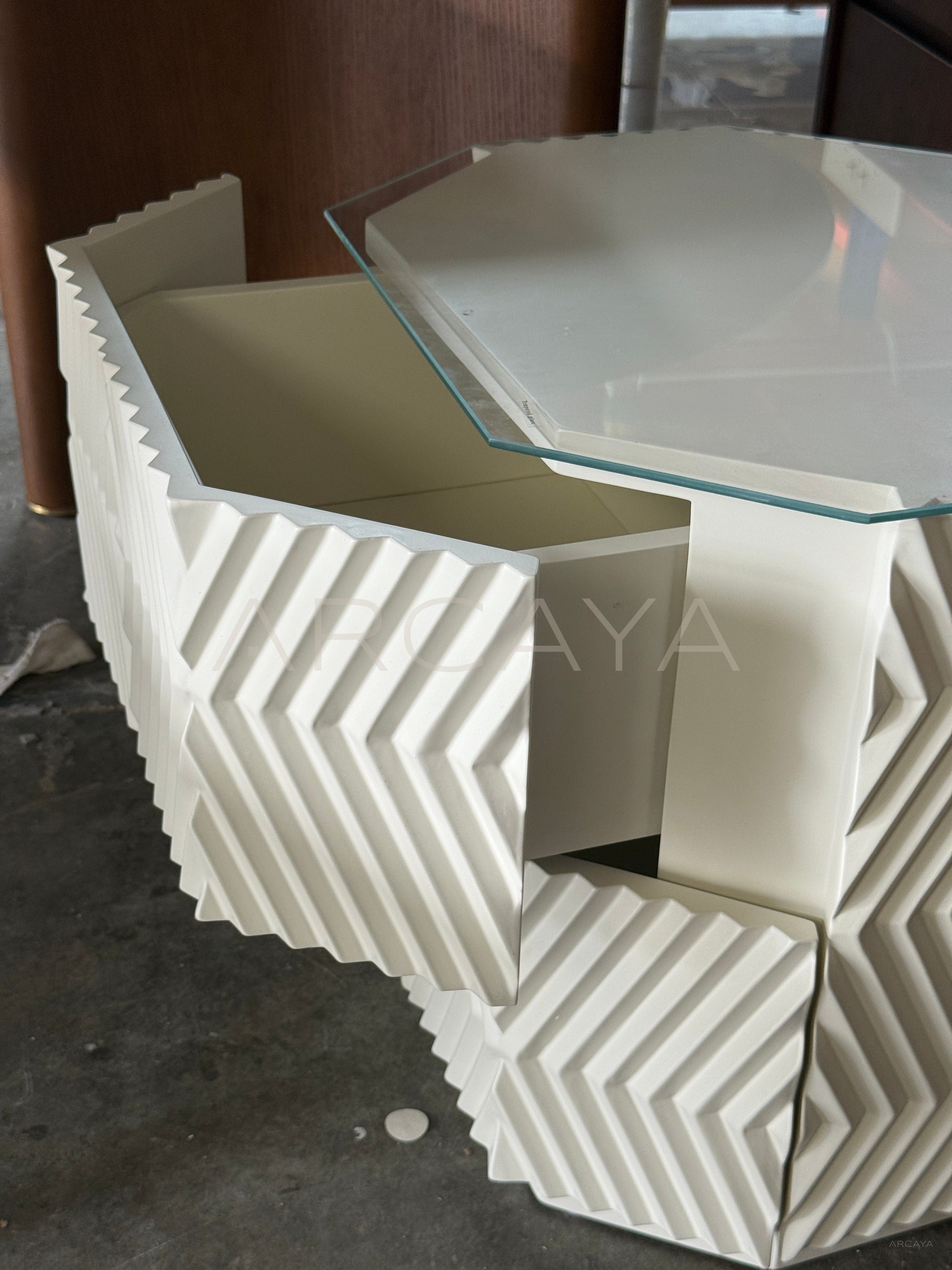 Solid Color Lacquered Nightstand - detail