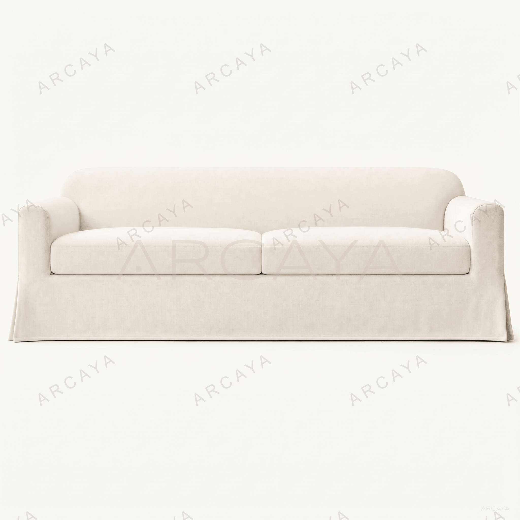 Contemporary Slipcovered Two Cushion Lounge Sofa
