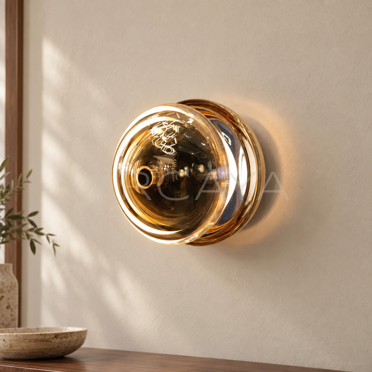 Gold Glass Globe Wall Light 97179 - main
