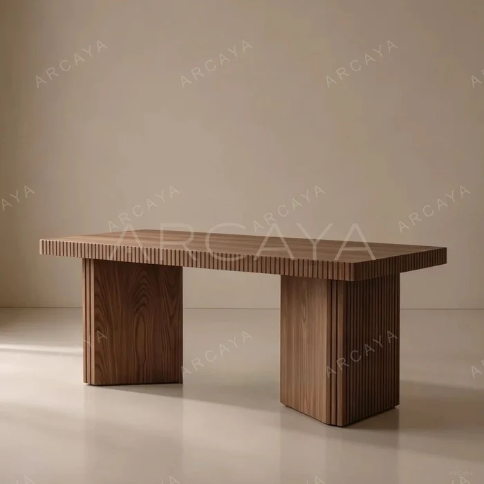 Fluted Oak Dining Table
