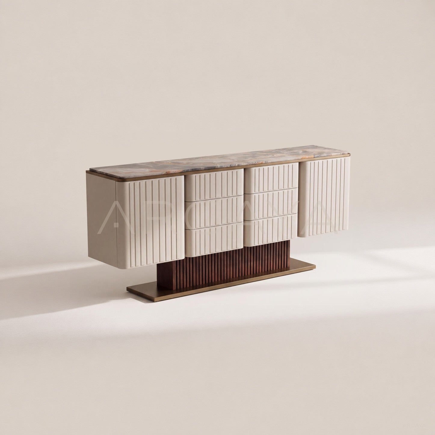Italian Stone Vertical Stripe Sideboard - main