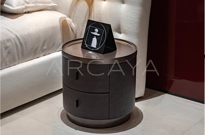 Orla Linen Nightstand - front view 03