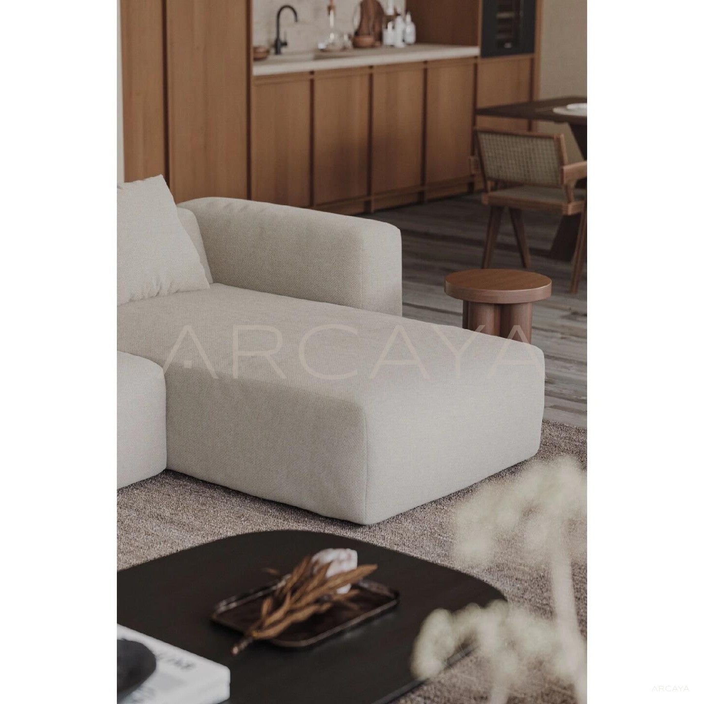 Champagne Teak Side Table - scene