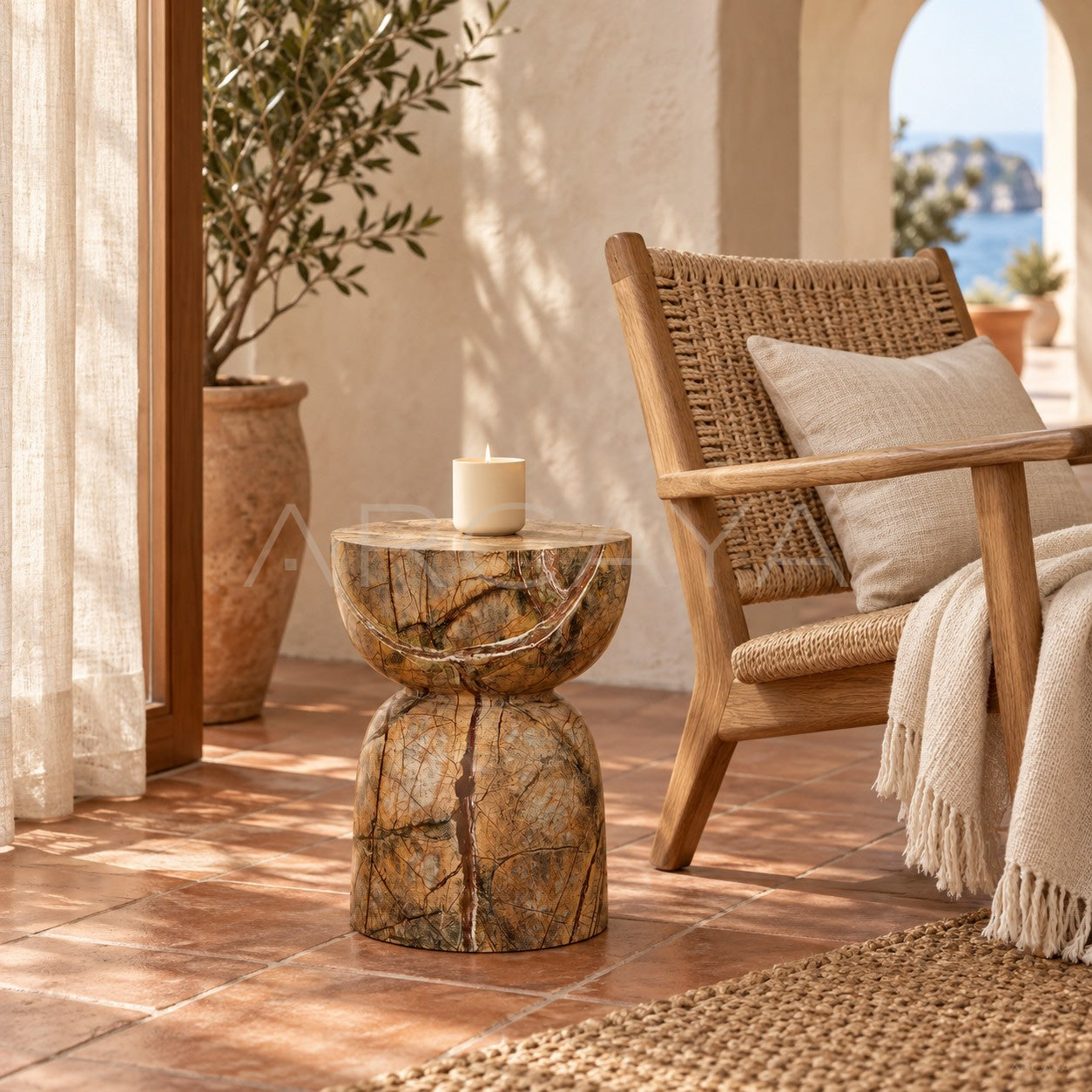 Solid Marble Elegant Side Table