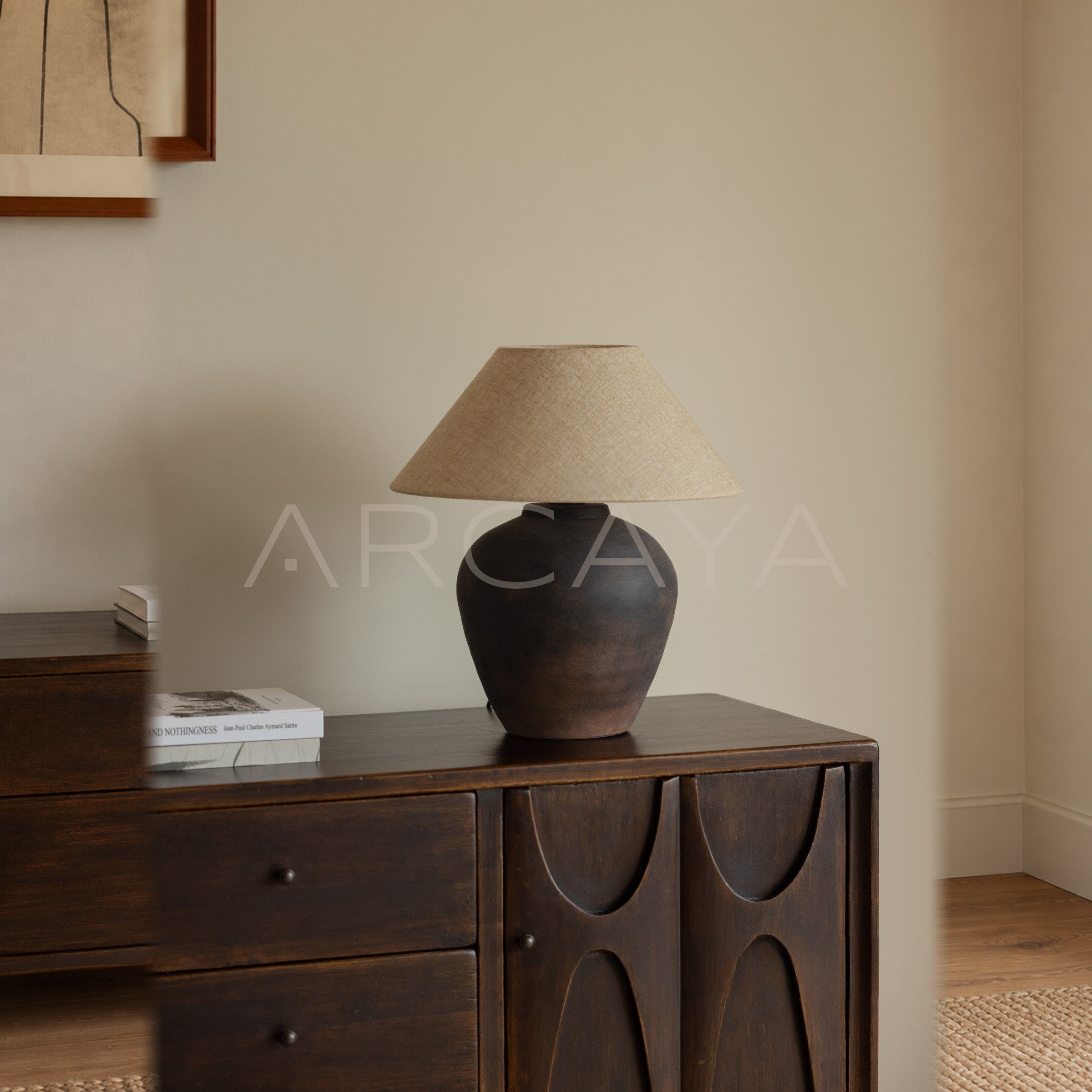 Clay Pot Table Lamp French Mid Century