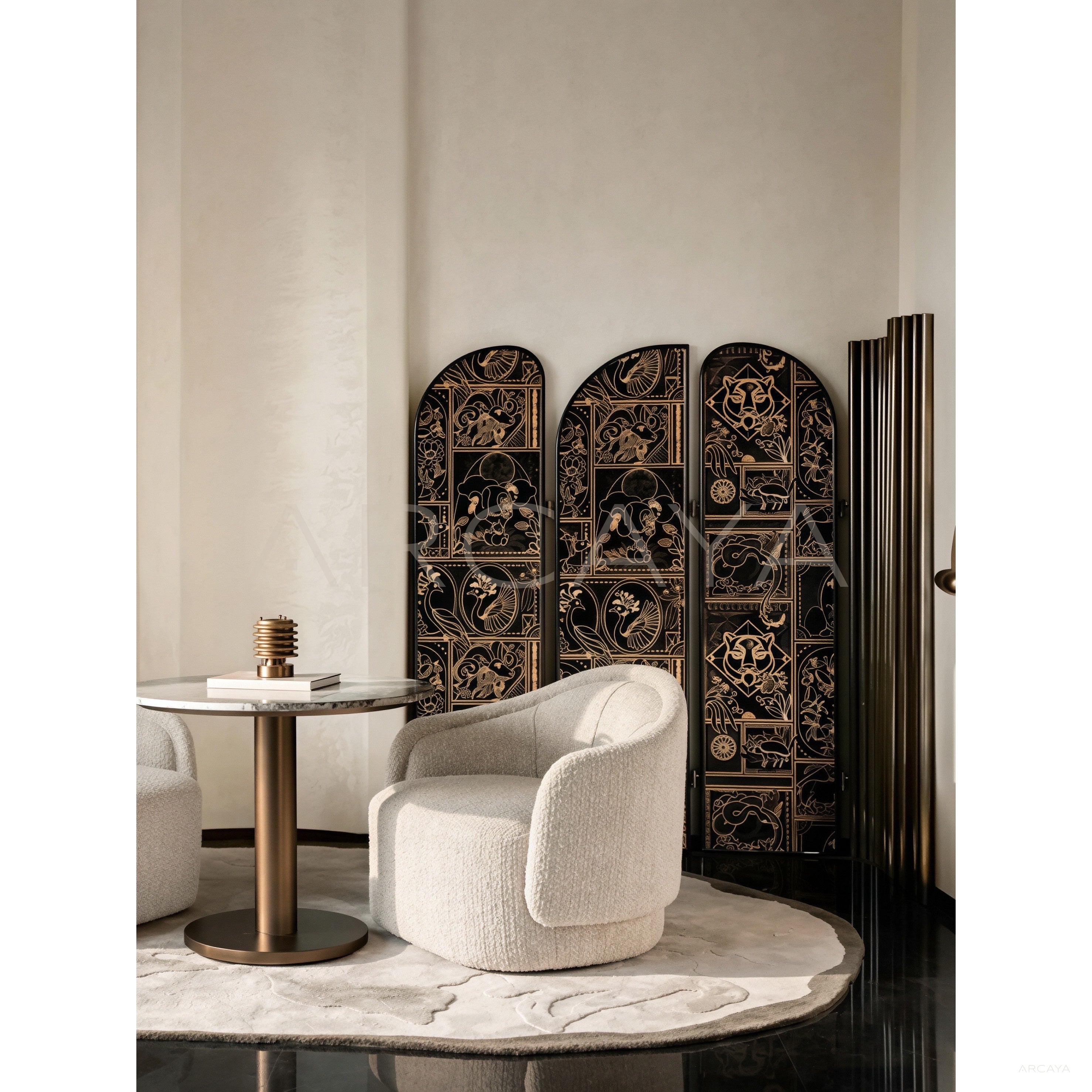 Gilded Zodiac Folding Screen - scene