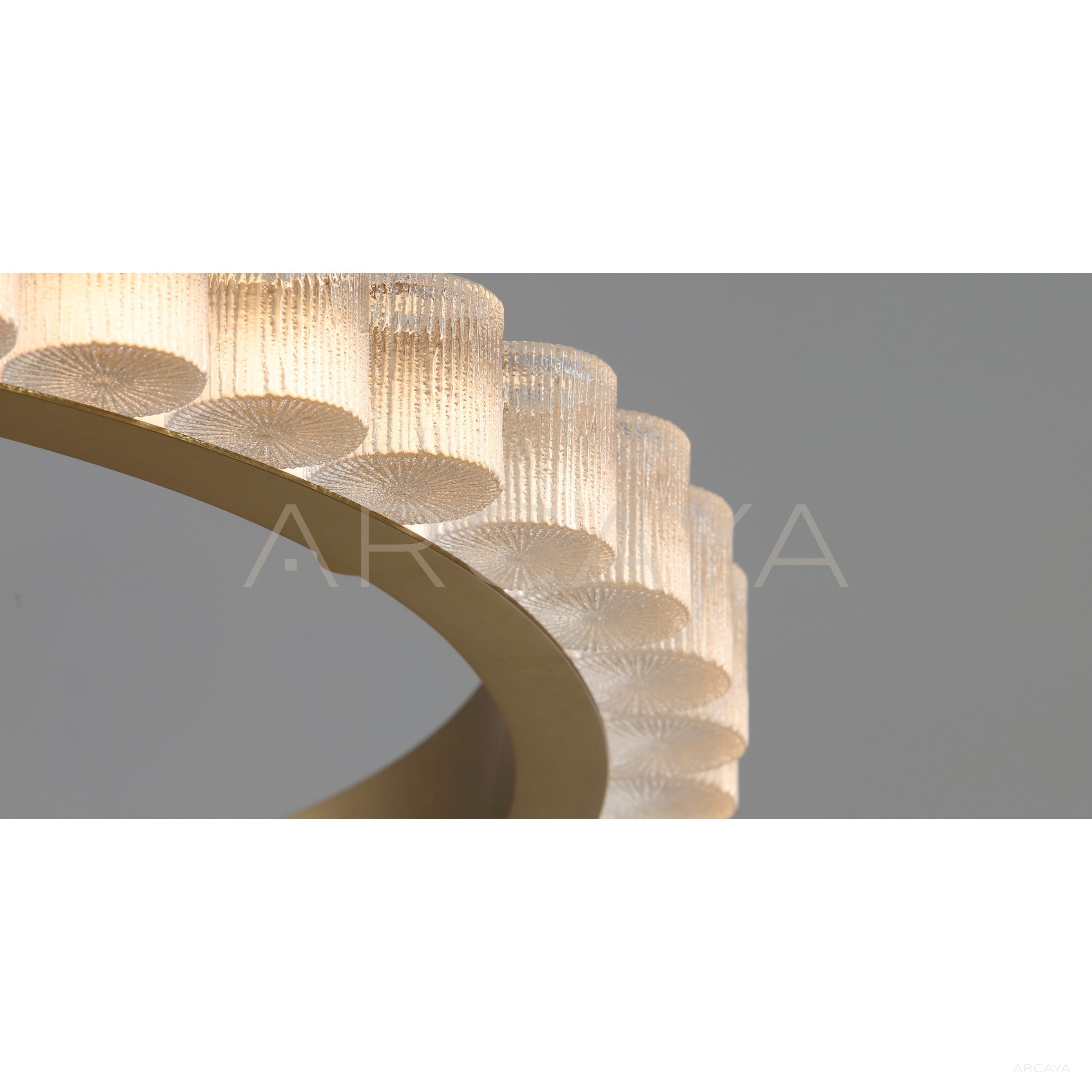 Gold Crystal Tube Single Ring Pendant Light 80610