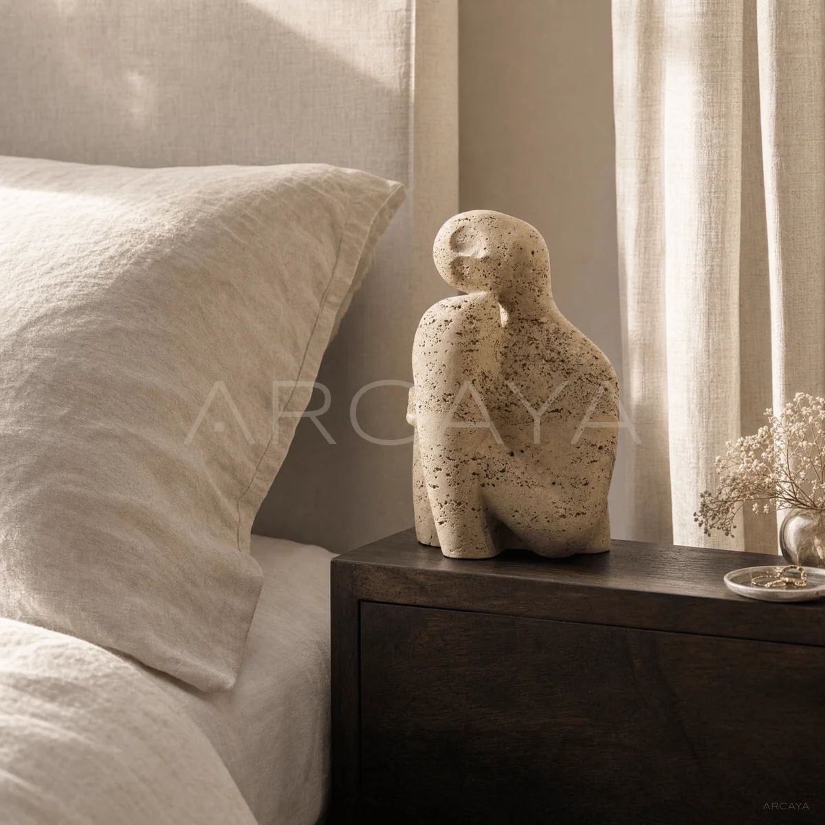 Travertine Embrace Sculpture
