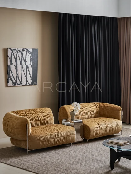 Willow Haven Sofa - two separate seating modules with a small table between them