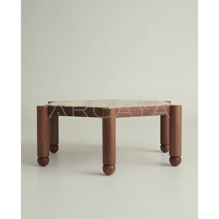 Hexagonal Vintage Coffee Table - scene