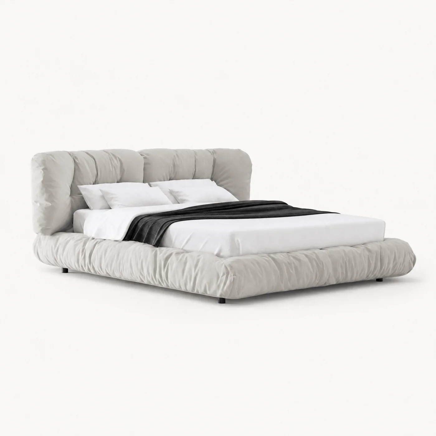 Minimal Low Upholstered Platform Bed