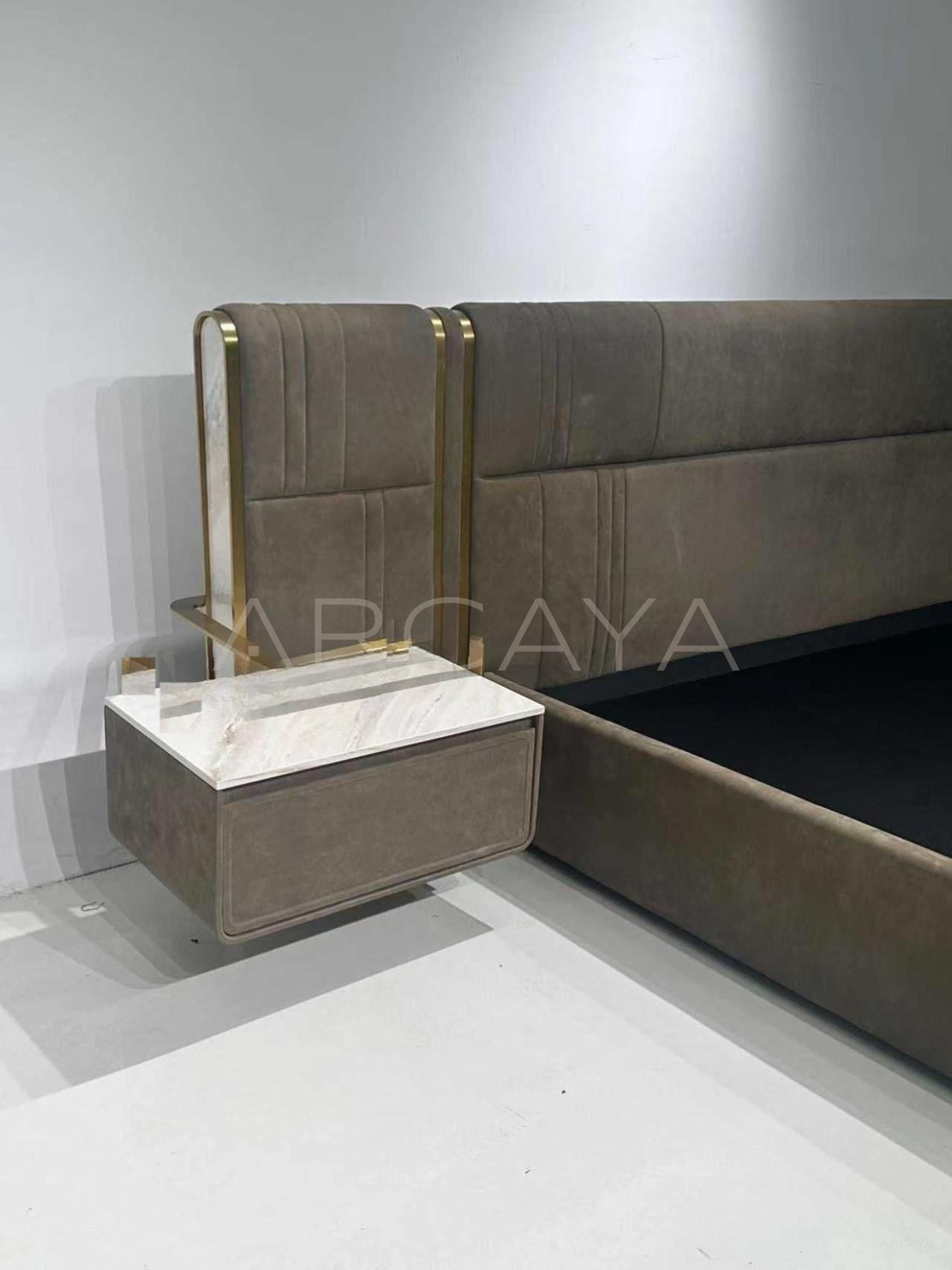 Bed With Floating Nightstands - detail