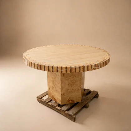 Haven Birch Dining Table - front view 06