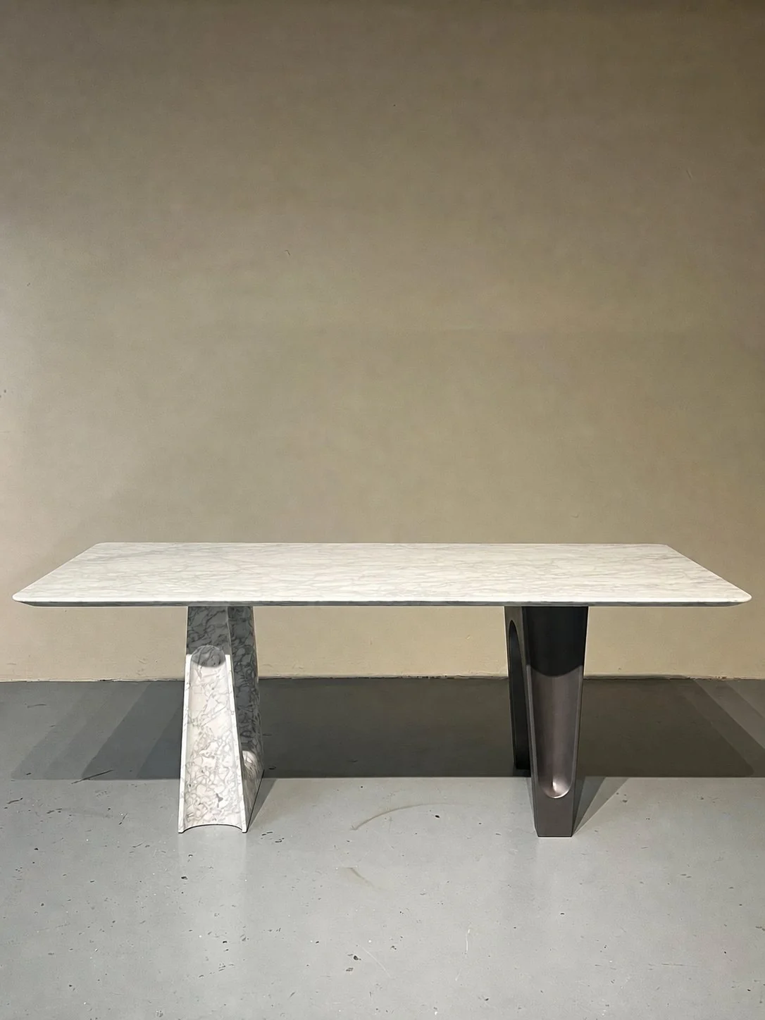 Iris Loft Dining Table in a finished interior.