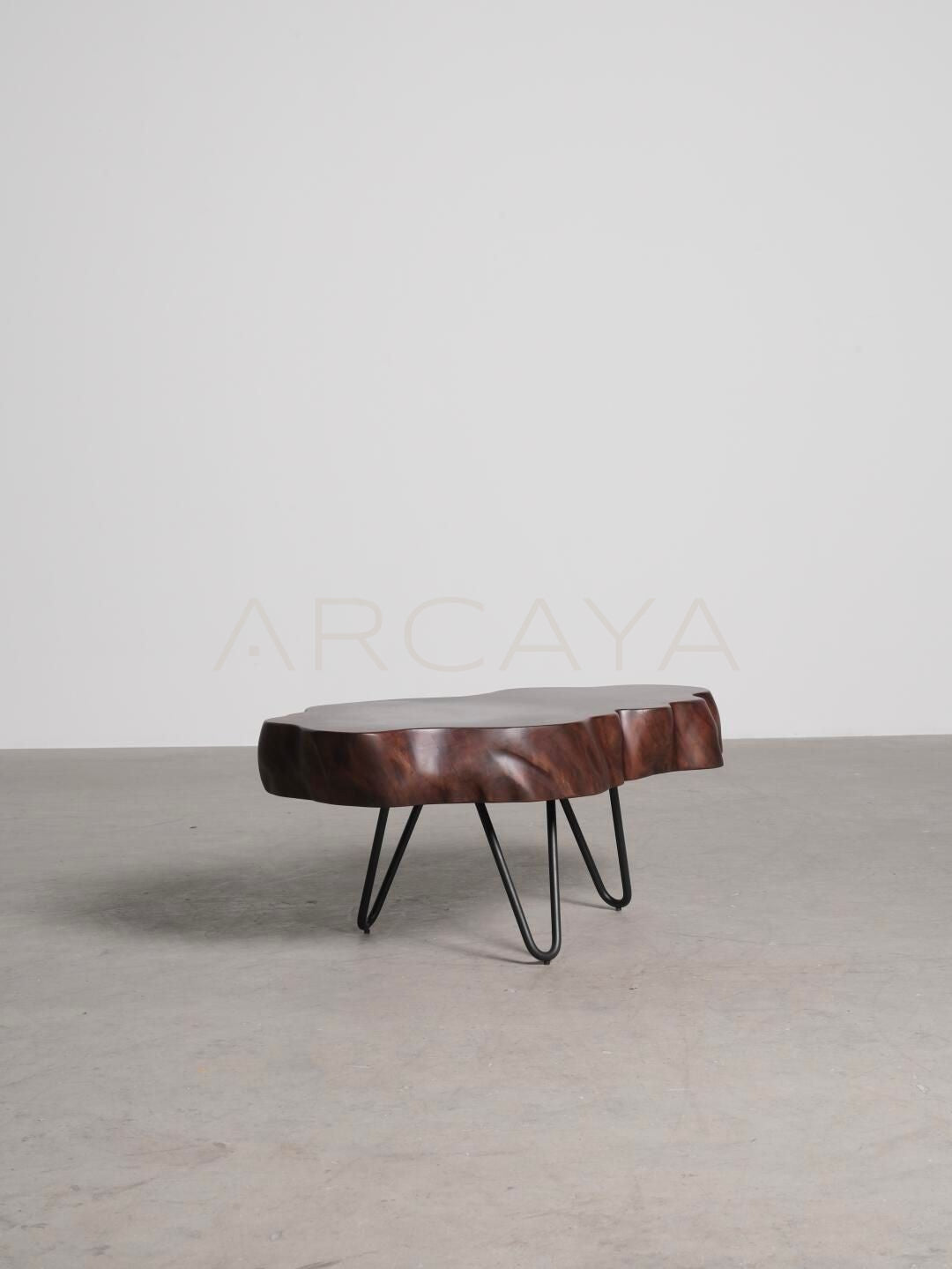 Solid Wood Slab Irregular Coffee Table - scene