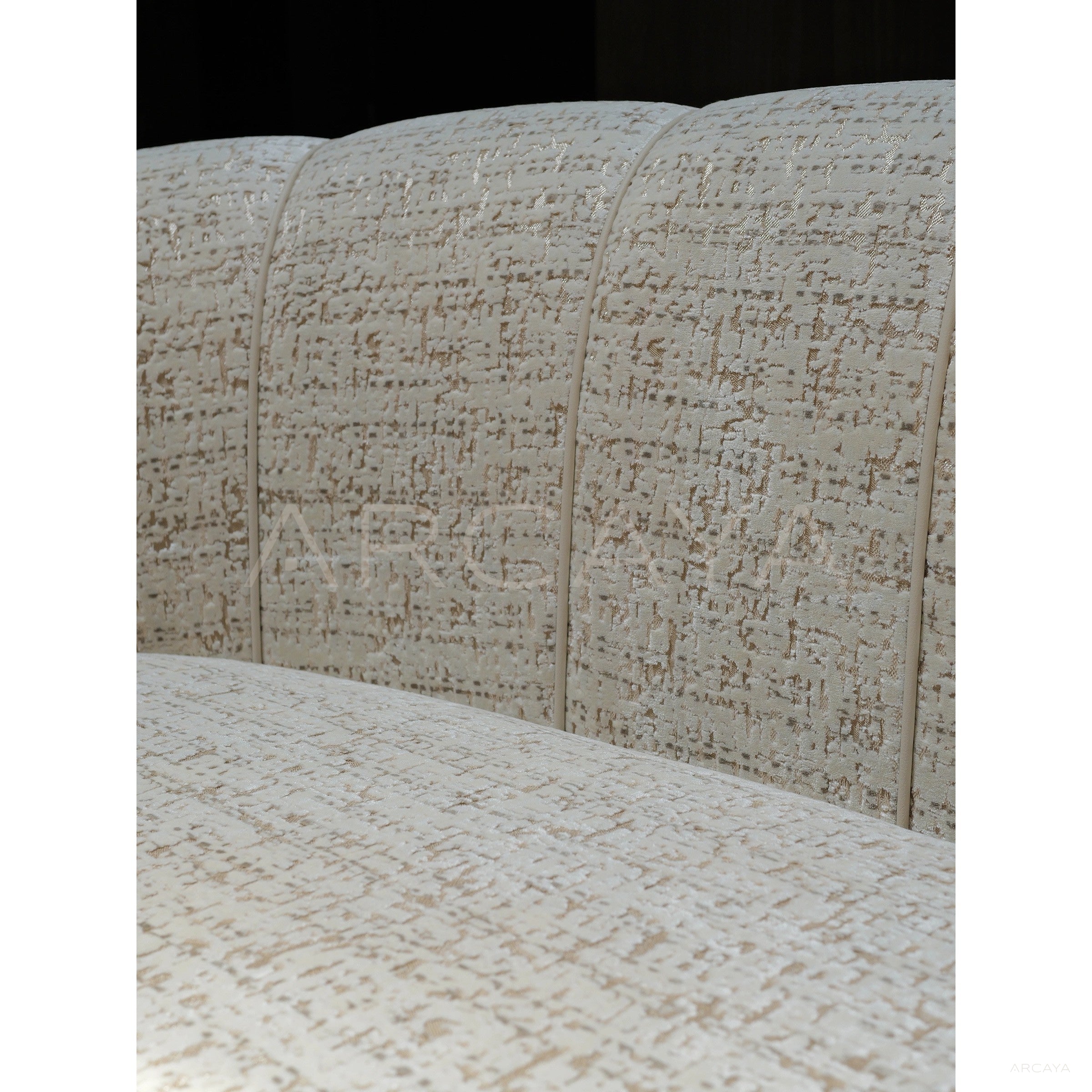 Italian Jacquard Curved Lounge Sofa - scene
