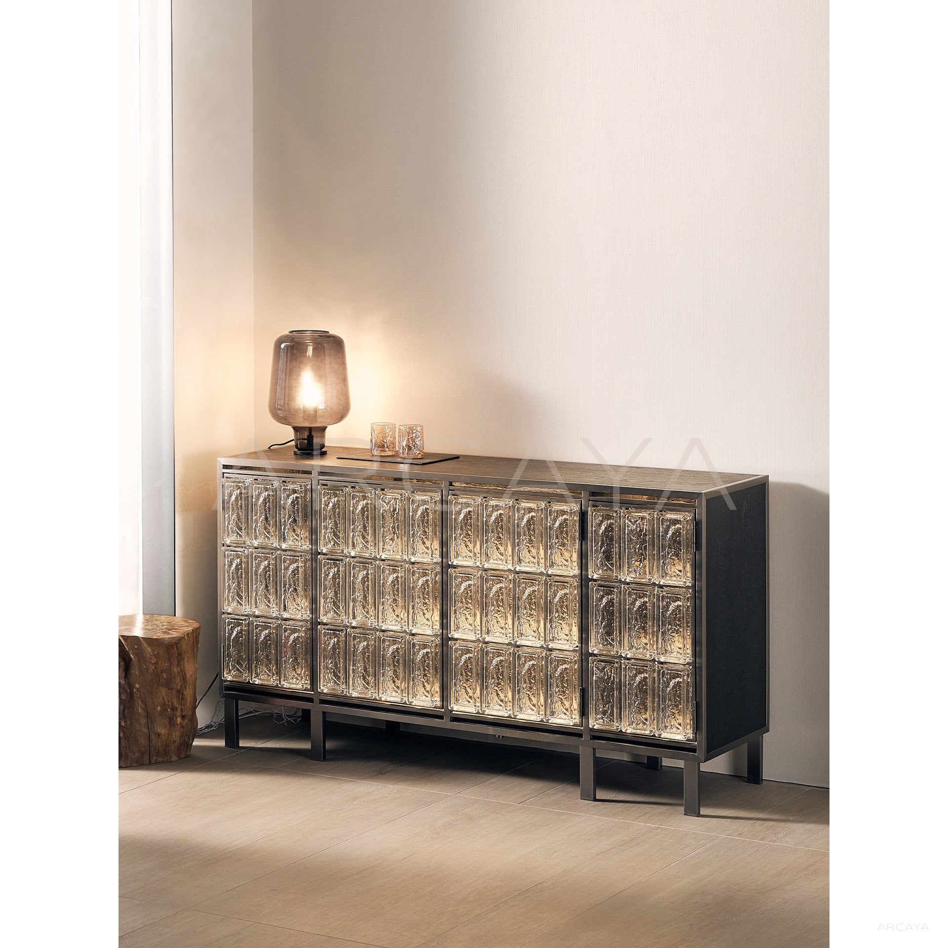 Glass Brick Sideboard