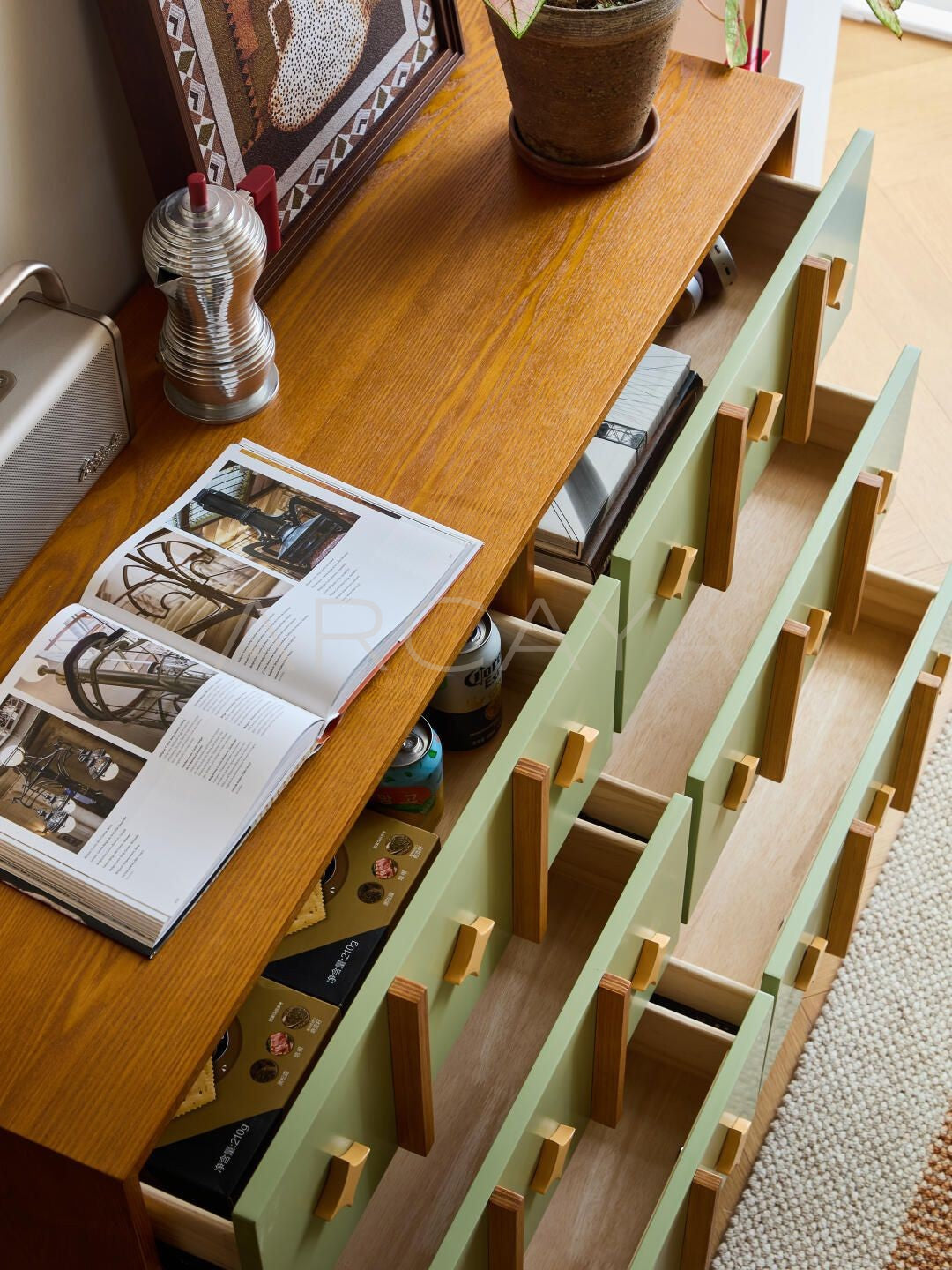 Matcha Green Chest Of Drawers - detail