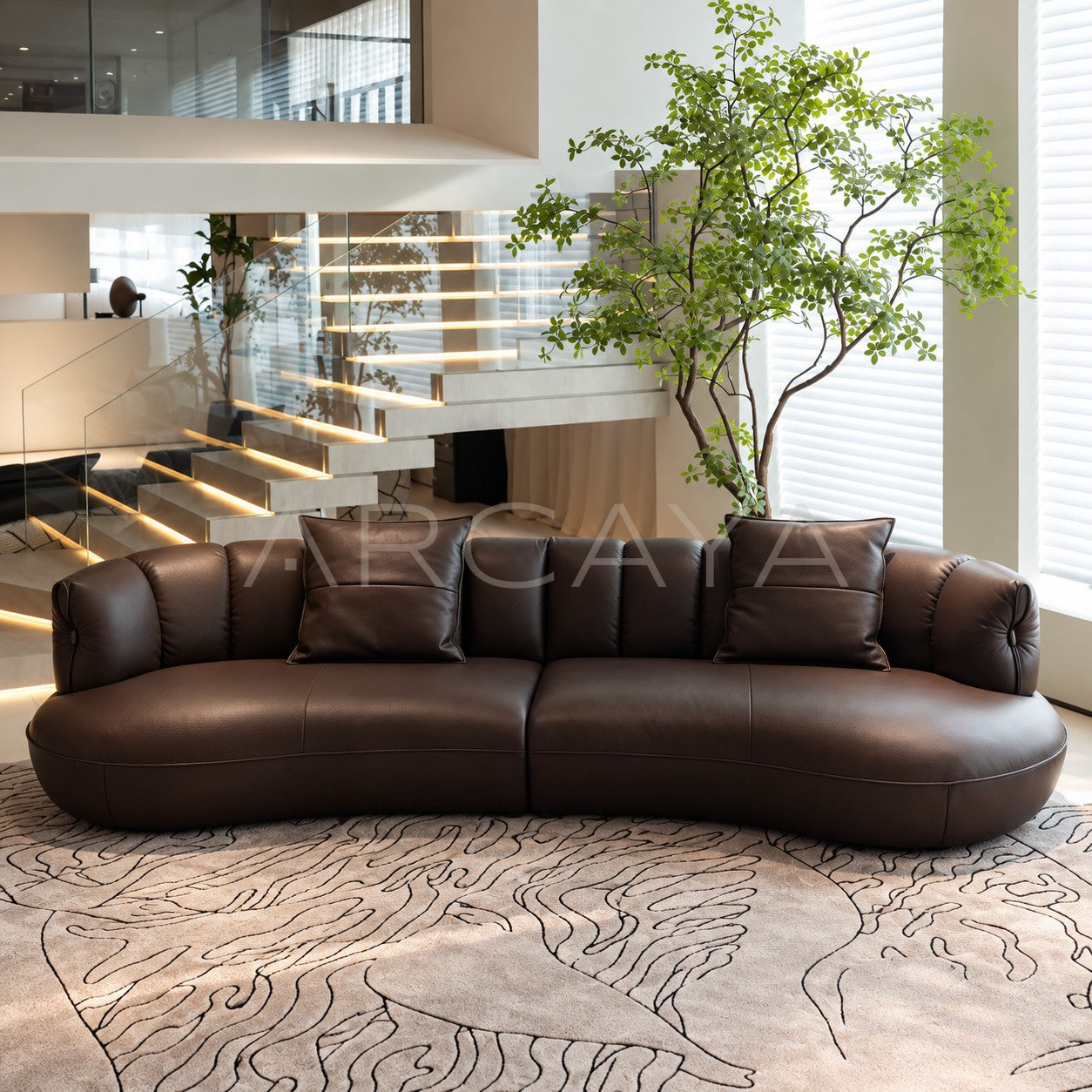 Coffee Bean Leather Sofa