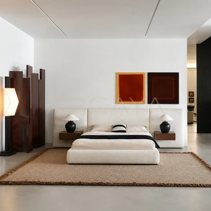 Aveline Blanc Bed - front view 01