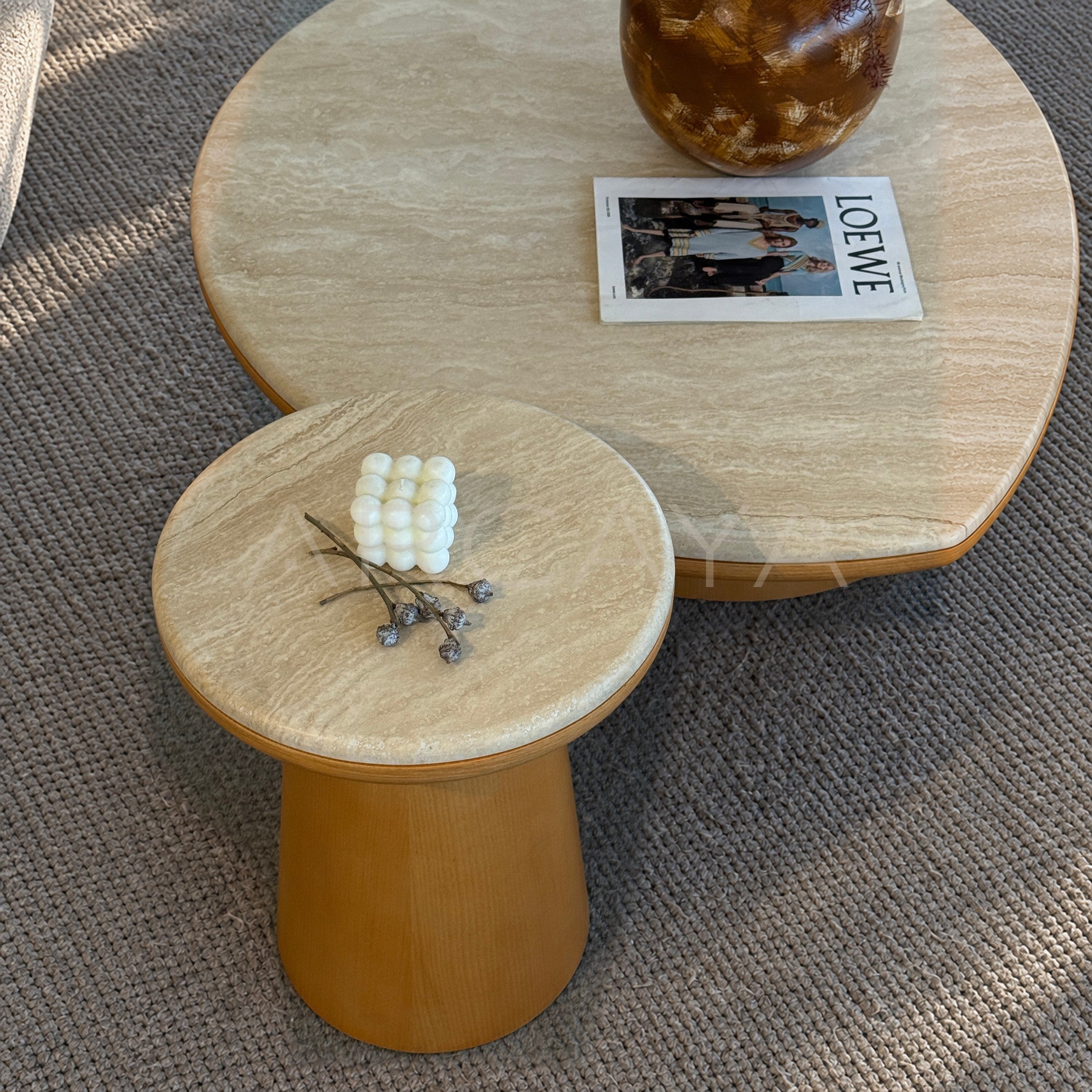 Natural Travertine Coffee Table Living Room
