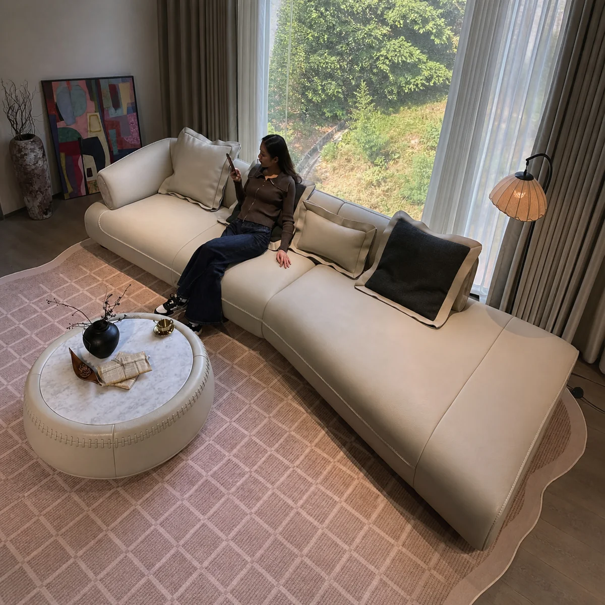 Juno Ivory Straight Sofa